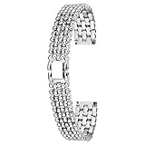 Luxus 18mm Silber Perle Uhrenarmbänder fünf Perlen Ersatz Edelstahl Uhrband Ersatz