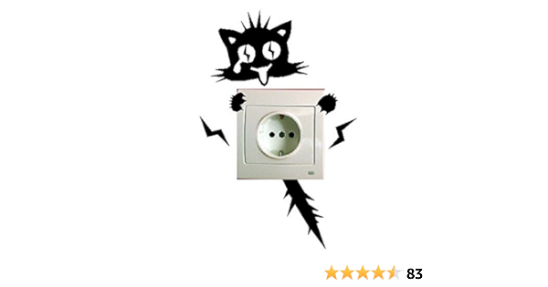 Super Sticker Vinyle Decoratif Pour Mur Verre Porte Motif Chat Electrocute Amazon Fr Cuisine Maison