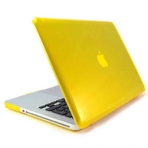 Moderne Notebookhülle für Apple Macbook Pro 13″ 13,3 Zoll !!!Retina!!!, Hardcase, Schutzcase, Etui, Kunststoff-Hülle, Laptop case, Protector, Hartschale, Hartschalenkoffer, Schutzcover 2-teilig, transparent, durchscheinend gelb, Kratzschutz, Schutzhülle, Rahmenschutz, Kunststoffhülle, Hülle, Case, Seitenschutz, steckbar, Marke Incutex - 2
