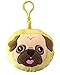 Produktbild emotives rund Plüsch Emoji Bag Tag – 12 cm – Mops