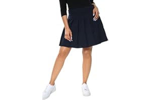 MOLLY MALOU Girls Women Ladies All Round Pleated Skirt with Zip Drop Waist in Black, Grey and Navy Blue Colour