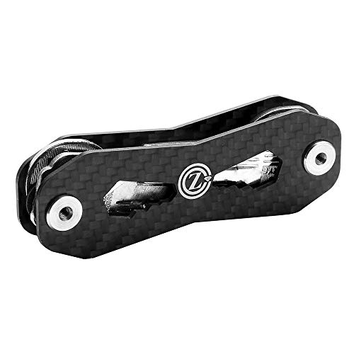 Organizador de Llaves Portallaves Llavero y Compacto Hecho de Fibra de Carbono Llavero Organizador Escalable (2-18 Llaves, Negro)