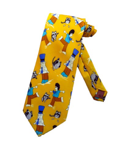 Preisvergleich Produktbild Laurant Benon Männer Cartoon Katze Krawatte - gelb - Einheitsgröße