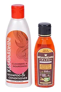 Kesavardhini Shampoo and Plus Hair oil Combo Pack.