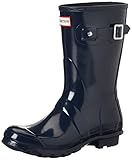 Glanzoptik, handgefertigt Hunter Damen Wmn Org Short Gloss Gummistiefel, Blau (Navy Nvy), 40/41 EU
