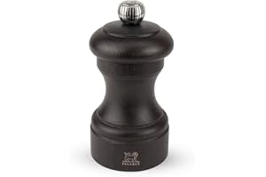 PEUGEOT - Bistro 10 cm Salt Mill - Classic Grind System - Made with PEFC Certified Wood - Lifetime Guaranteed Mechanism - Made in France - Chocolate Colour