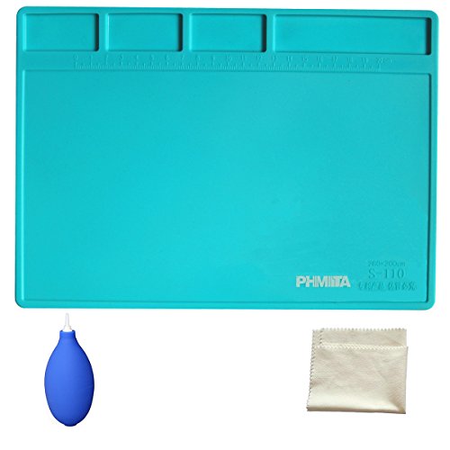 PHIMIITA Silikonmatte Lötmatte hitzebeständig Matte Lötplatte 500℃ 11 X7.9 Zoll Solder Mat für Schweißen Elektronik Reparatur