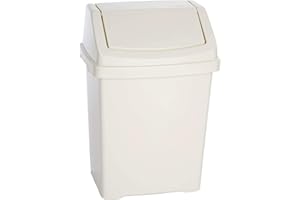 BEST HOUSE ANOTHER FINE PRODUCT Best House Swing Bin 20 Litres For Home Garden Kitchen Office and Bathroom Rubbish Recycle Plastic Waste Bin, Trash Can Dustbin with Swing Lid (White, Pack of 1)