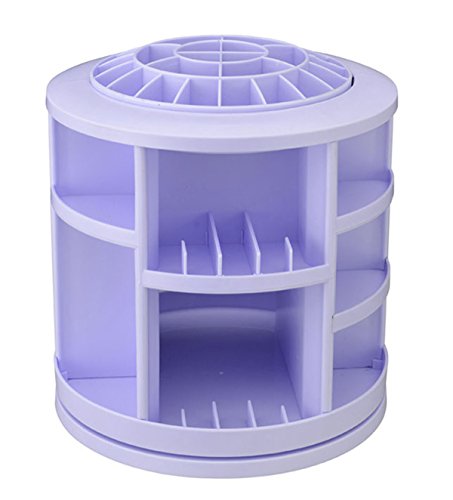 CathayBest 360 Grad Drehbarer Kosmetik Aufbewahrung Kosmetikorganizer,Großer Stauraum Kosmetik Aufbewahrungsbox Make up Organizer (Lila) - 2