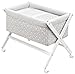 Cambrass Small Bed/Crib X Wood Une with Canopy (55 x 87 x 74 cm, Star Grey)