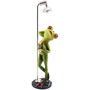 Amazon.de: Deko Frosch unter der Dusche, Dekofigur Frosch, hellgrün