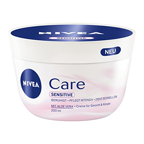 NIVEA Care Sensitive, Creme für Gesicht & Körper, 3er Pack (3 x 200 ml)