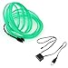 Produktbild nbvmngjhjlkjl LED EL Light Neon Rope Car Dance Glow Light Strip + 3V/12V Controller USB Drive Car Decoration Light Car Styling Party Decor - Green 1M