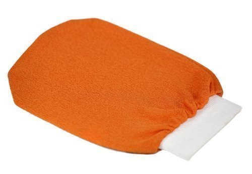 Moroccan Hammam Exfoliating Glove, Mitt, 'Kesse' 'Gant de Gommage' Tangerine