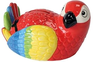 Crockery Critters Skarbonka - Papuga Deluxebase. Śliczne oryginalne zwierzęta w kształcie skarbonki dla dzieci i dorosłych