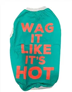 Summer Dog T-Shirt, Wag It Like It's Hot, Green, 32