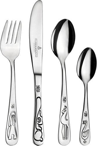 Preisvergleich Produktbild Kinderbesteck „Tiere“ P&W KINDERBESTECK 4TLG. TIERE 491580