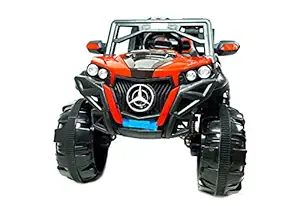 SHAKYA WORLD 4X4 1188 12v Rechargeable Battery Operated Ride on Off Roader Jeep for Kids, 2-8 Years, Red