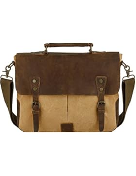 Vintage Schultaschen, P.KU.VDSL Canvas Umhängetasche Schulter Messenger Bag Laptoptasche Notebooktasche Aktentasche...