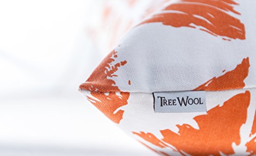 TreeWool®, (2er Pack) Ikat Dreieck Geometrische Design Baumwolle Dekoratives Kissenbezüg (Orange, 40 x 40 cm) - 5