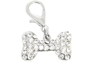 UrbanPup Swarovski Bone Dog Collar Charm (Clear Crystals)