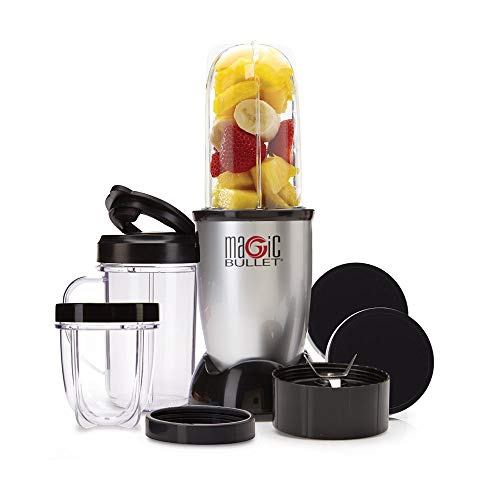 Magic Bullet - Estrattore di sostanze nutritive, confezione da 11 pezzi Set di 10 ricette da 10 secondi, con lama a croce in acciaio INOX, plastica