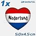 Price comparison product image 1 x Heart Netherlands Sticker 054 Heart Nederland Sticker 5.0 x 4.5 CM