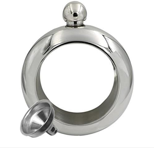 URGrace Fashion Women Bangle Bracelet Hip Flask Food Grade 304 Stainless Steel With Funnel Innovative Wine Bottle Gift 3.5 Oz