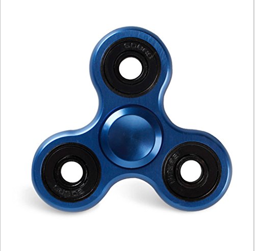 Trocent Fidget Spinner, [Ultra Smooth Silent Spin] Hand Spinner, Spinning Tops Toy Metal Aluminum Alloy Cover with Stainless Steel Beads Stress Reducer Focus Toy Relieves Boredom for Anxiety, ADD, ADHD, and Autism (Fidget Spinner, Blue B)
