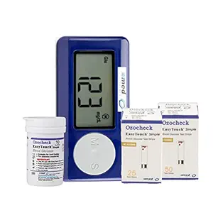 Ozocheck Glucometer | Carrying case + 85 test Strips + lancing device + Lancet | Instant Results Glucometer (Multicolor)