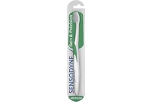 Sensodyne Brosse à dents Soin & Précision, Medium, Pour Un Nettoyage En Douceur Des Dents Sensibles Sans Endommager Les Gencives, Couleur Aléatoire