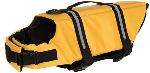Dog Life Jacket Reflective Preserver Safety Float Vest Saver Clothes (XS, Yellow)