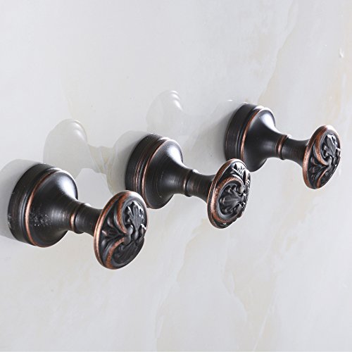 Weare Home Geschnitzten Schwarz Öil Bronze finished Cool Einfach Deko Wandmontag Einzeln rund alle hochwertig Antik Messing Kleiderhaken Mantel-hütenhaken Handtuchhaken, 2 Stück - 5