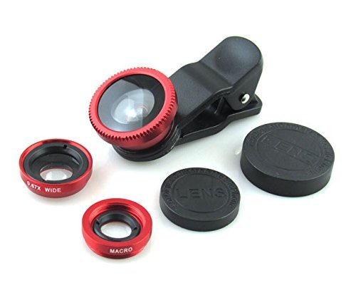 GoTell Universal 3 in 1 Cell Phone Camera Lens Kit - 3 Types of Photography Lenses - Fish Eye Lens / 2 in 1 macro Lens & Wide Angle Lens/Clips RS.159 (88.00% Off) - Amazon