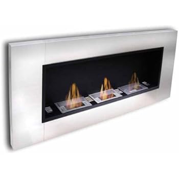 Camino A Bio-Etanolo Globmetal 900x400mm - Design A Parete, Marrone Scuro/Bronzo Opaco, Vetro Incluso, Testato TÜV Rheinland