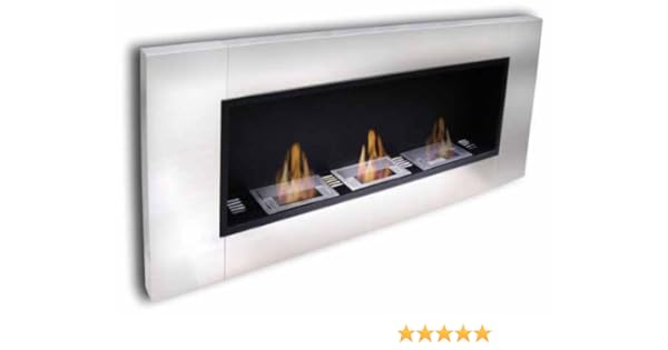 Fireplace Mod 3 Burner Color Inox 3 X 1 5 Lit Use With Bio Ethanol And Fire Gel Bionl24