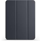 Babilden Apple iPad Tablet ile Uyumlu Tablet Kılıfı Smart Cover Uyku Modlu Standlı Arkası Sert Şeffaf Kapak (Siyah, iPad Pro 