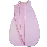 Baby + Kleinkind Schlafsack Ringelstreifen hellrosa, leicht + luftig für wärmere Tage, 4-Jahreszeiten-Baumwolle - 3