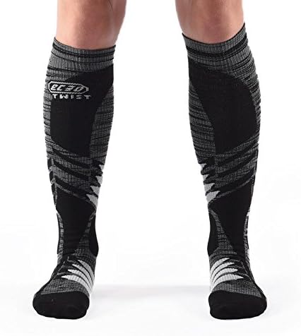 EC3D Compression Twist Socks (Black/Grey) Size: 5