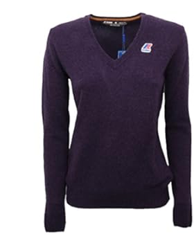 B7788 maglione donna K-WAY THALIE LAMBSWOOL lana viola sweater wool woman