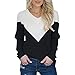 Produktbild Damen Herbst Mode Gestrickt Tops SHOBDW Solid Patchwork V Ausschnitt Strickwaren Frauen Simplicity Trendigen Lässig Langarm Strickpullover Outwear Pullover Outwear Wild Exquisit Shirts Bluse