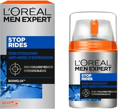 L'Oréal Men Expert Stop Rides Trattamento viso idratante antirughe per uomo, 50 ml