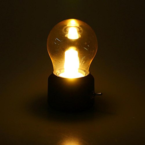 sunnymi USB Wiederaufladbare Nachtlicht/Weiche Beleuchtung/Vergoldeter Glasschirm/Kid Bedside LED Retro Glühbirne (Gold)