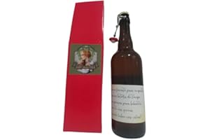 CERVECERÍA VALLES DEL LÚPULO Cerveza Artesana Valles del Lúpulo (1 botella de75 cl, con estuche rojo efecto piel), regalo en formato para compartir.