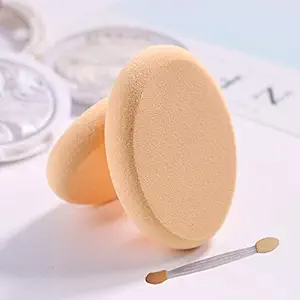 Majestique Flat Oval cream Makeup Sponge, Beauty Face Primer Compact Powder Puff, Blender Sponge, Sensitive and All Skin Types For women and girls makeup artists with free cosmetic stick