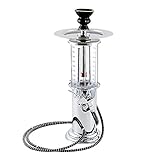 Mianova® Wasserpfeife Hookah Zapfsäule 45cm Shisha Hookah Set inkl. Kohle, 5 Mundstücke und Zange Silber Schwarz - 