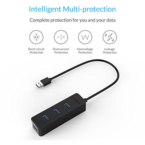 ORICO USB Hub Portable, Extra Leicht, 4 Ports USB 3.0 Highspeed Datenhub für Notebook Ultrabook Tablet MacBook iMac Windows MacOS Linux - 6