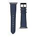 Produktbild Roobaya Nappa Leder Armband für Apple Watch 42 mm: Wechselarmband mit farblich abgestimmten Adaptern, passend für Series 1, 2, 3 und 4 (42 - Edelstahl Space Schwarz, Dunkelblau)