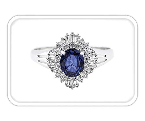 RAINNY Doormat Diamond Ring Diamond Ring with Sapphire Isolated on White Background Ring with Diamonds and 23.6 W X 15.7 W inches