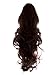 22" PONYTAIL Clip in Hair Extensions CURLY Dark Brown #4 REVERSIBLE Claw Clip 250g